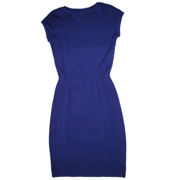 St john royal blue cap sleeve knit sweater dress - Picture 2 of 6